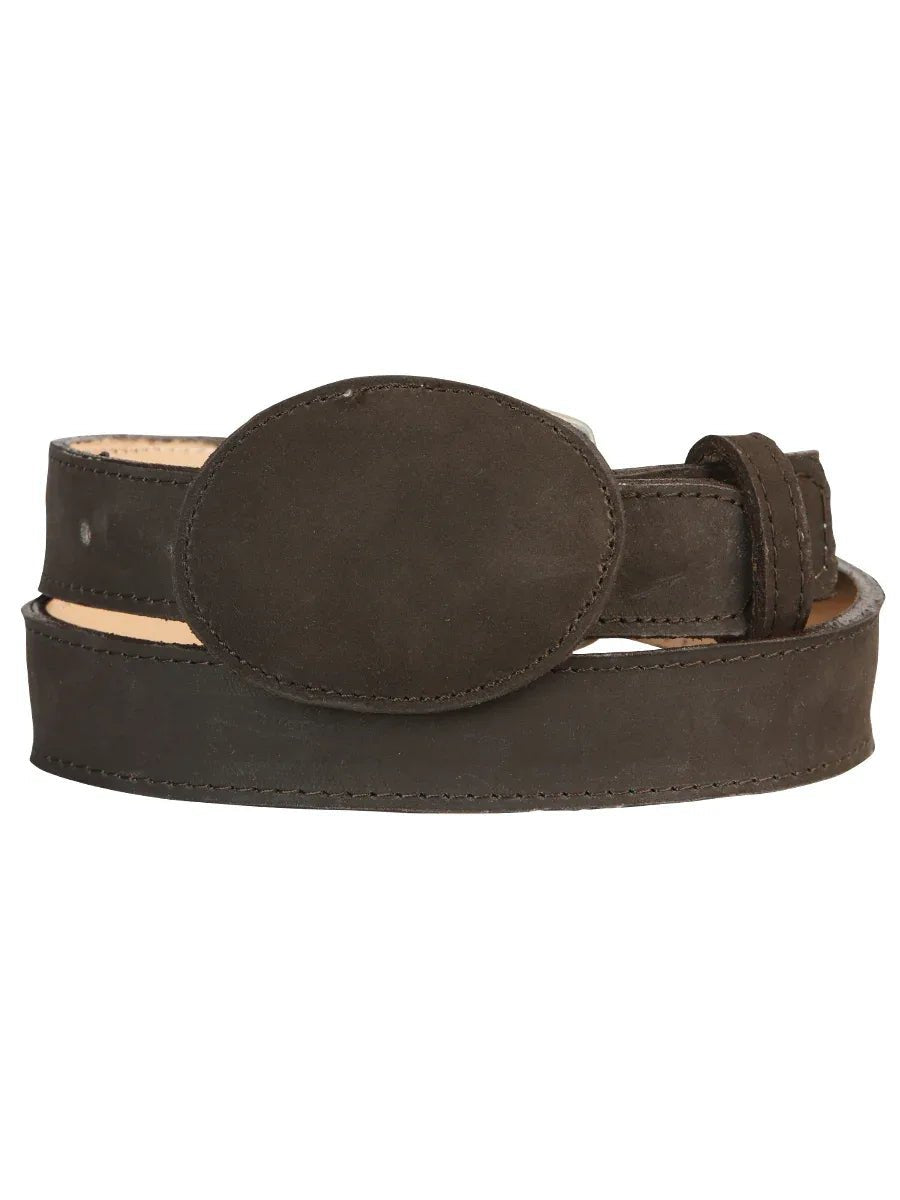 Kids Western Belt - El General Nobuck Choco 45445 - N4dboots.com