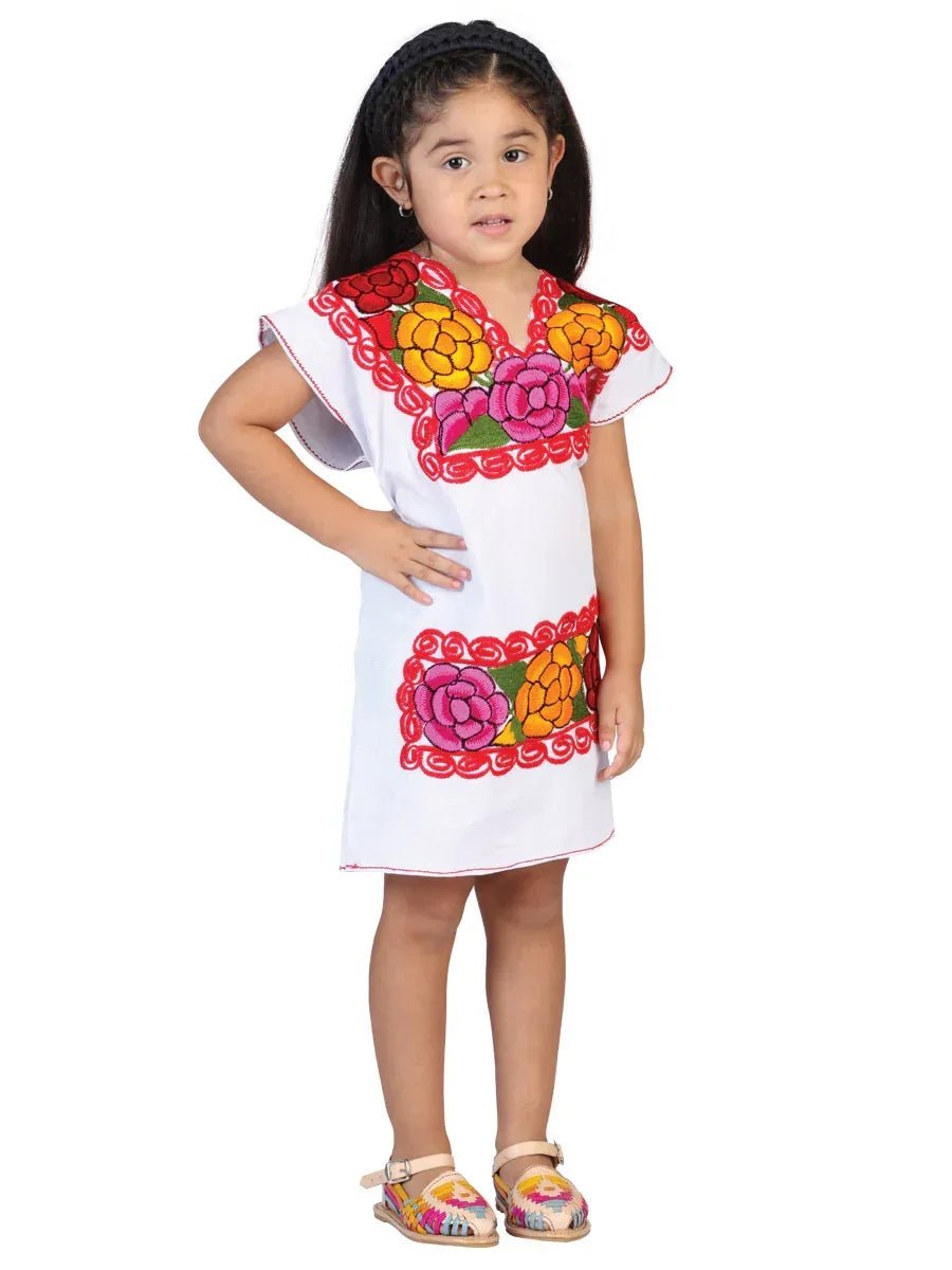 Artisanal Embroidered Dress 50% Cotton, 50% Polyester White 601662 - N4dboots.com