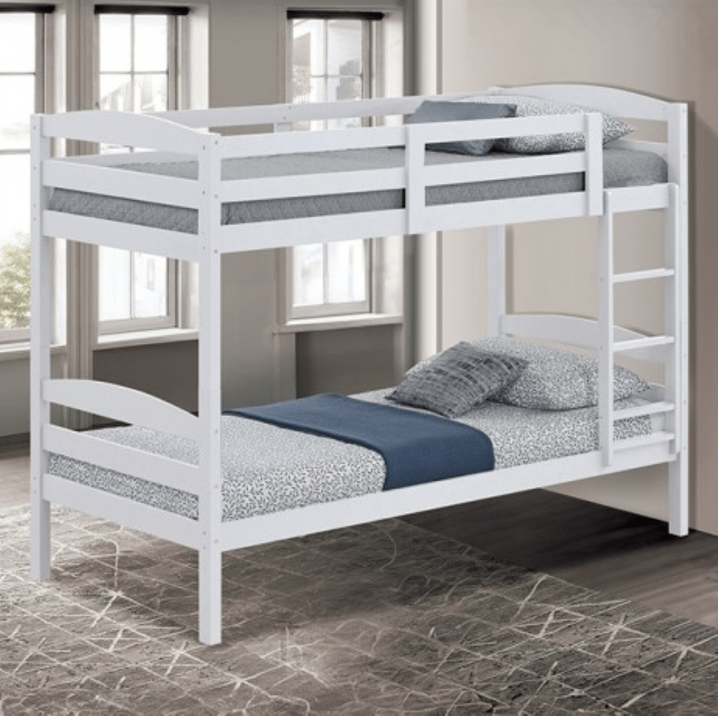 FISBURY Twin Twin Bunk Bed | FM - BK110WH - T Color White - N4dboots.com