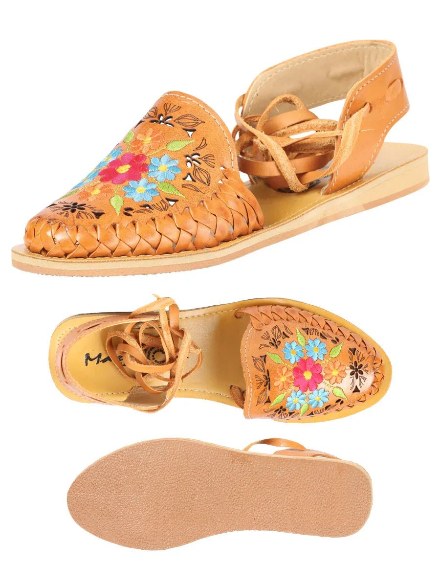 Mexican Artisanal Sandals Leather Honey 604020 - N4dboots.com