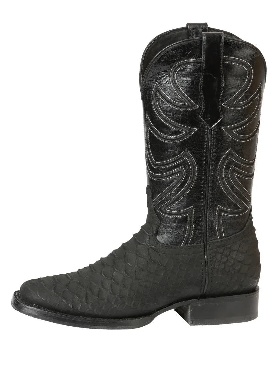 El General Men’s Rodeo Boot Imitation Python - Black 45561 - N4dboots.com