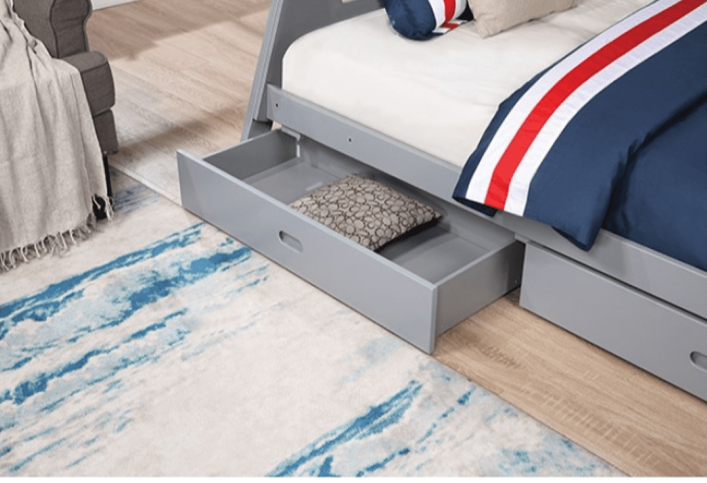 EMILE Twin/Full Bunk Bed | FM - BK003GY - BED Color Gray - N4dboots.com