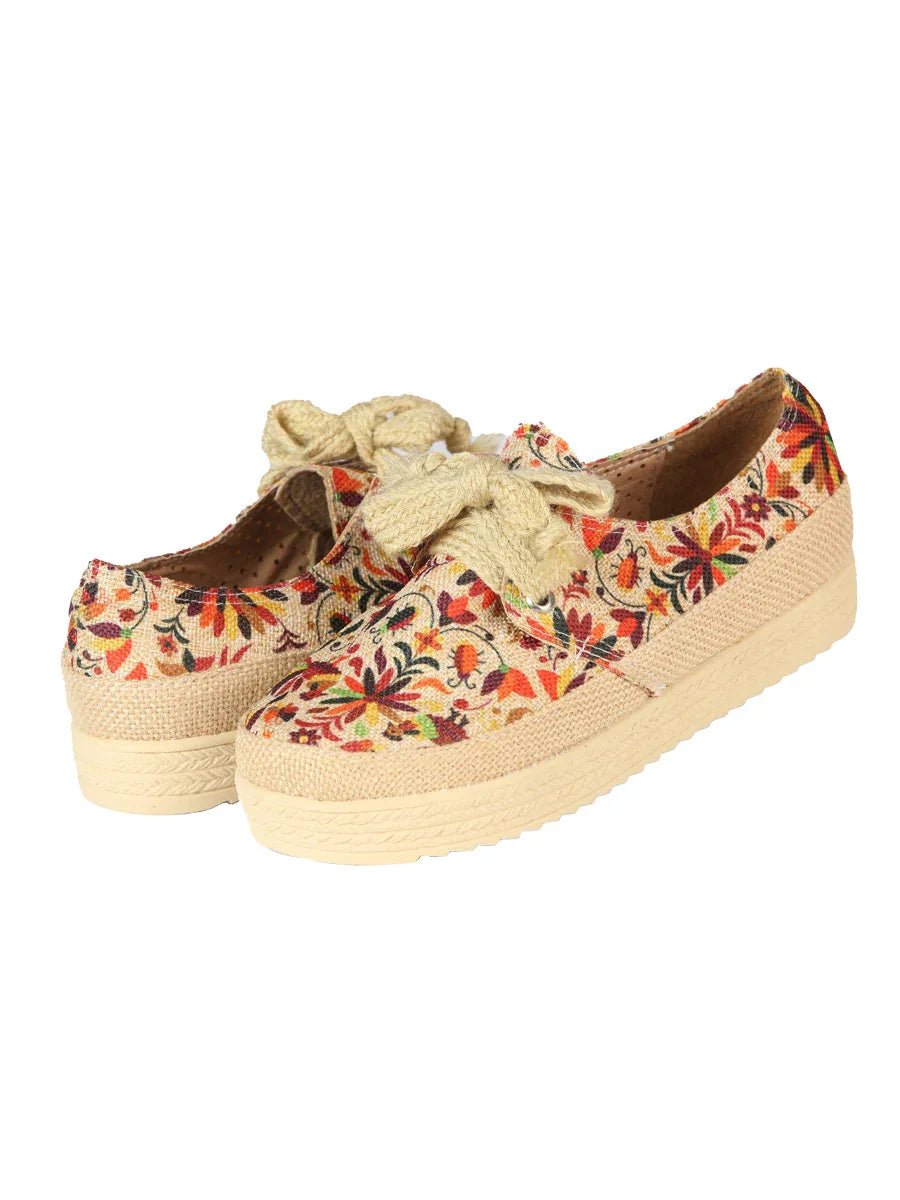 Mexican Artisanal Yute Tennis 50% Cotton, 50% Polyester Multicolor 603959 - N4dboots.com
