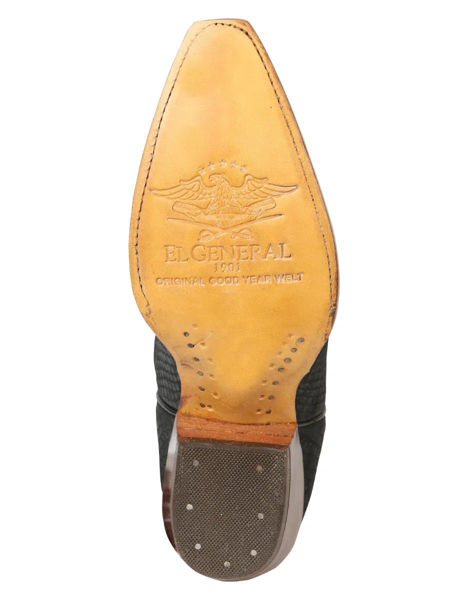 El General Women’s Western Boots Python Print - Black 45791 - N4dboots.com