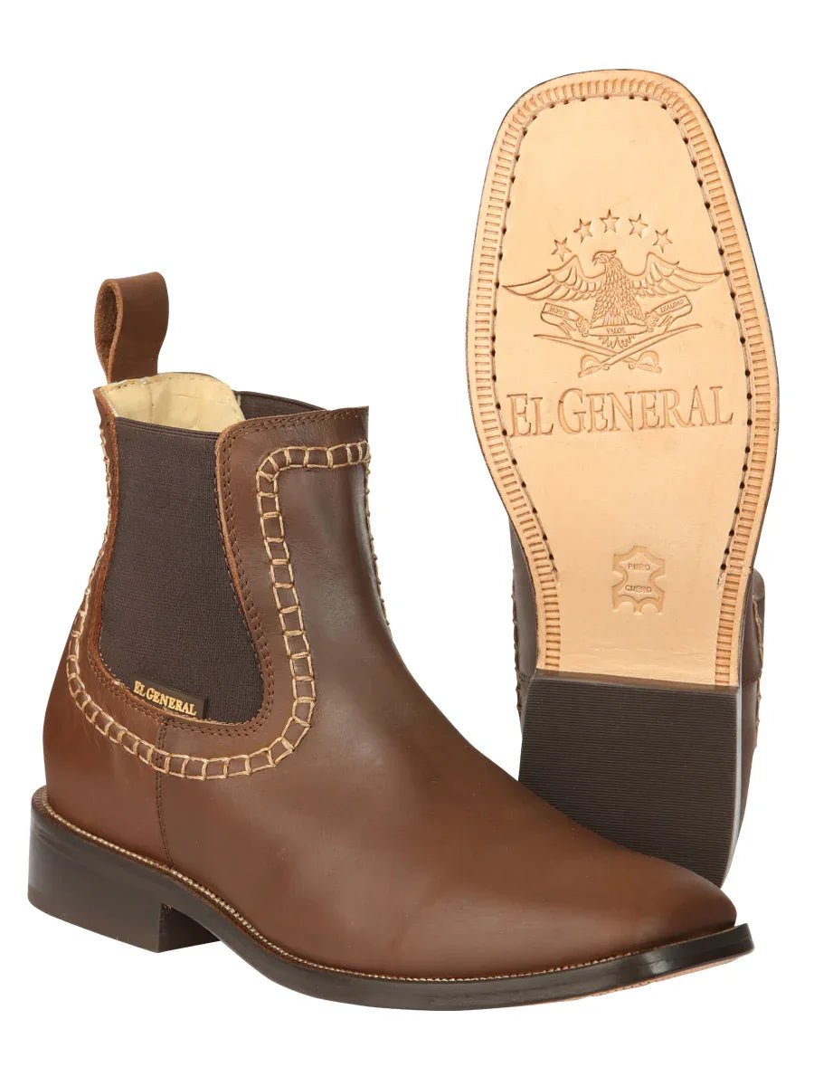 El General Men’s Leather Ankle Boots - Brown 45421 - N4dboots.com