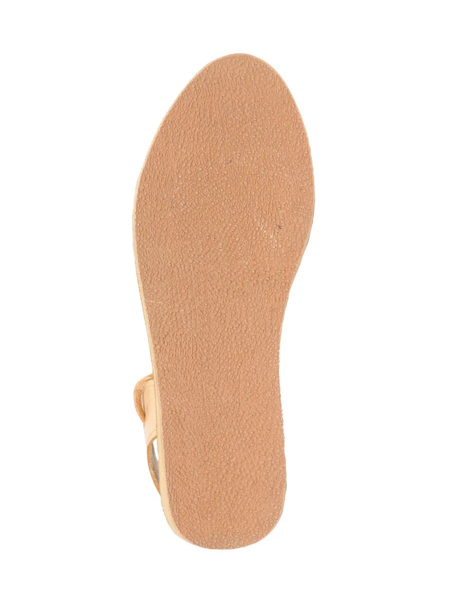 Mexican Artisanal Sandals Leather Tan/Blue 604019 - N4dboots.com