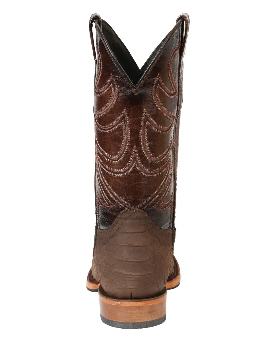 El General Men’s Rodeo Boot Imitation Python - Brown 45562 - N4dboots.com