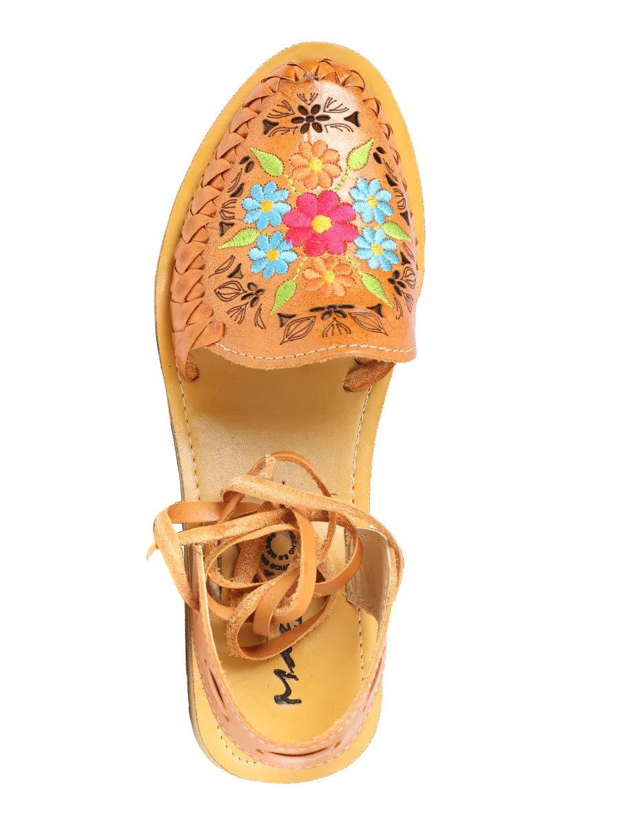 Mexican Artisanal Sandals Leather Honey 604020 - N4dboots.com
