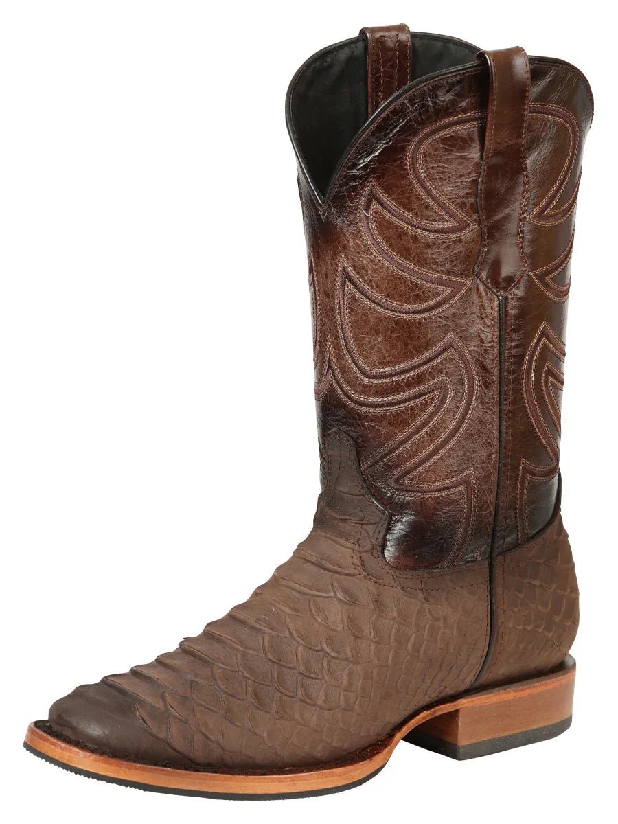 El General Men’s Rodeo Boot Imitation Python - Brown 45562 - N4dboots.com