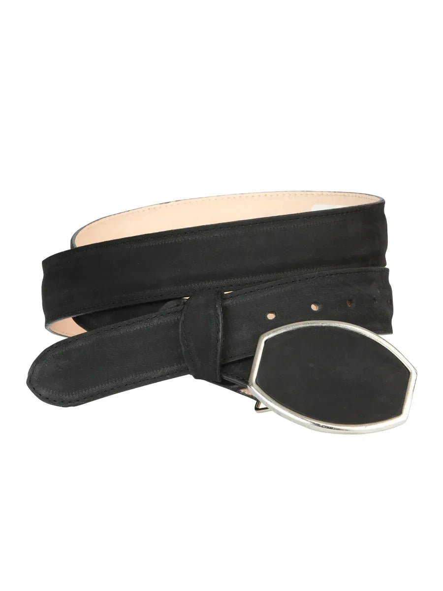 El General Men’s Western Nubuck Black Belt 45575 - N4dboots.com