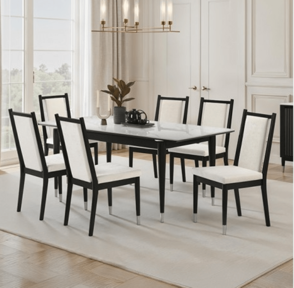 MAIDSTONE 5PC DINNING TABLE SET | FM32001BK - T - 5PC Color Black/White - N4dboots.com