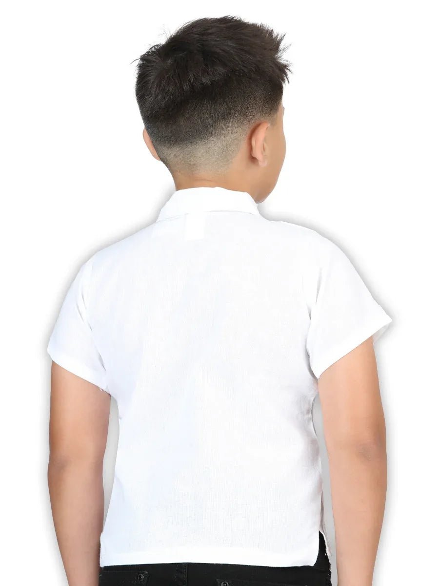 Artisanal Embroidered Shirt 100% Cotton White 603981 - N4dboots.com