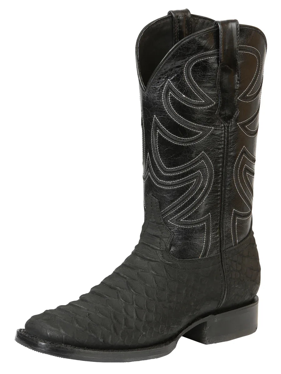 El General Men’s Rodeo Boot Imitation Python - Black 45561 - N4dboots.com