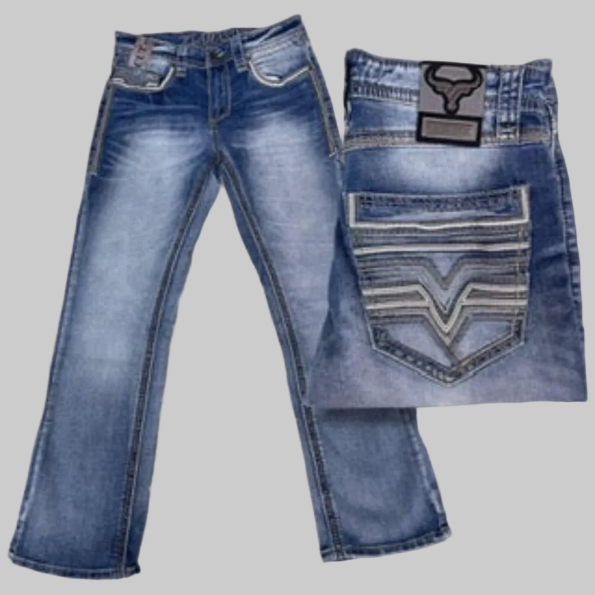 LAMASINI Men Jeans Lam 26502 Light Blue - N4dboots.com