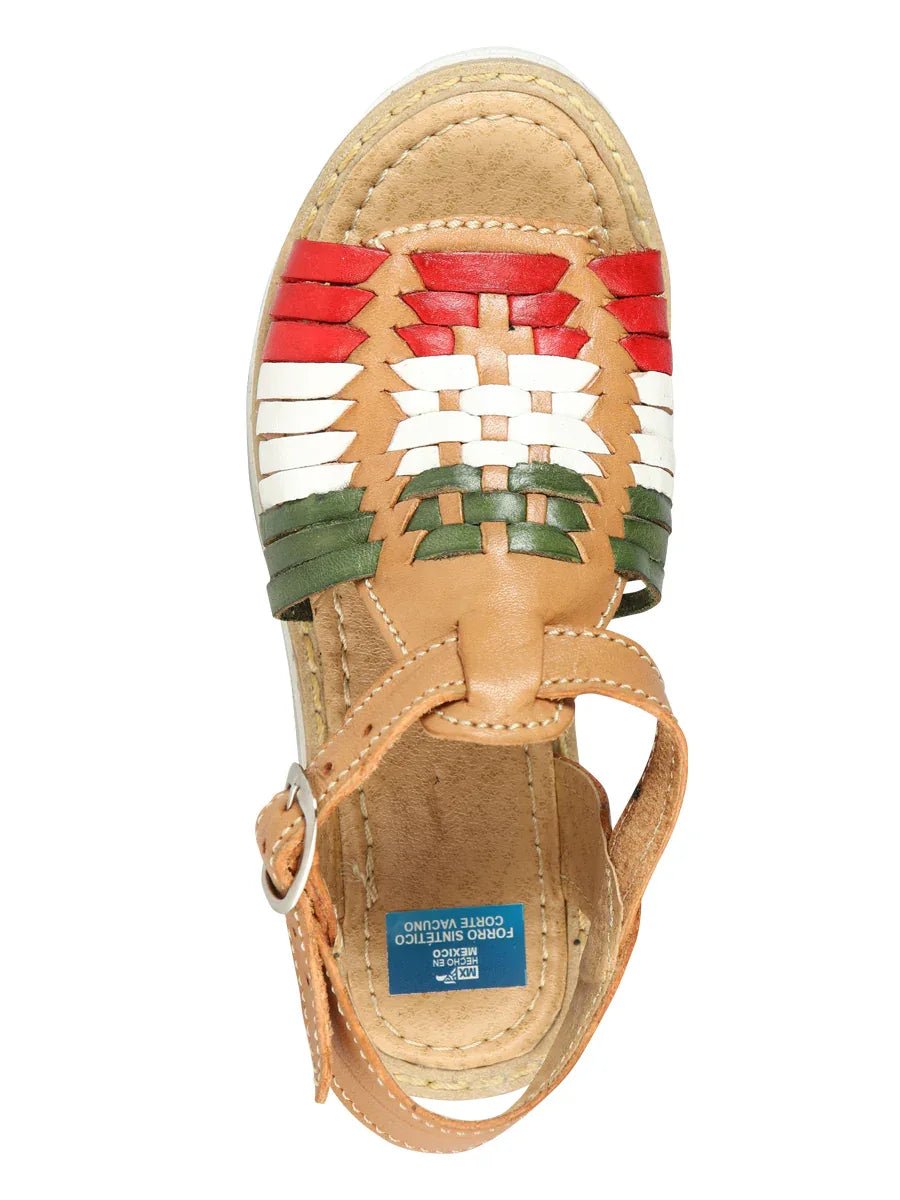 Artisanal Mexican Sandals Leather Tricolor 603943 - N4dboots.com