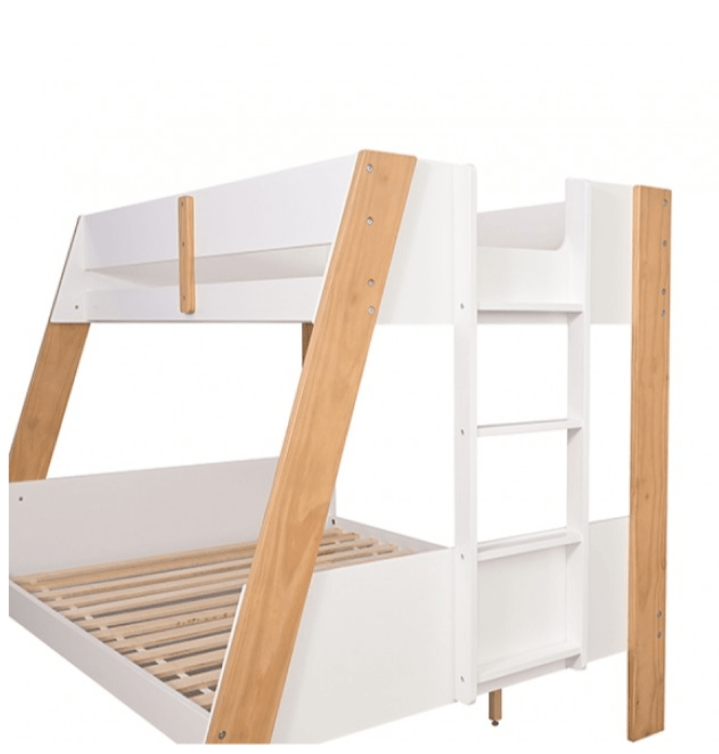 DELVIN Twin/Full Bunk Bed | FM - BK202WH - TF - BED Color White/Natural - N4dboots.com