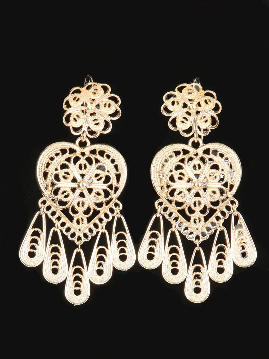 Mexican Artisanal Aretes Filigrana Gold 604025 - N4dboots.com