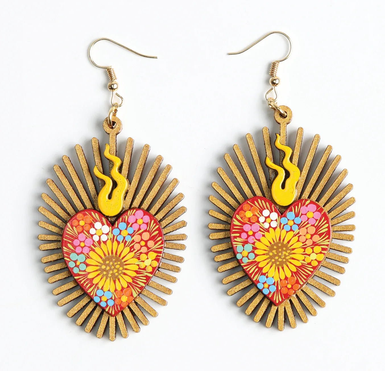 Artisanal Hand Painted Earrings Red 603977 - N4dboots.com