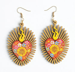 Artisanal Hand Painted Earrings Red 603977 - N4dboots.com