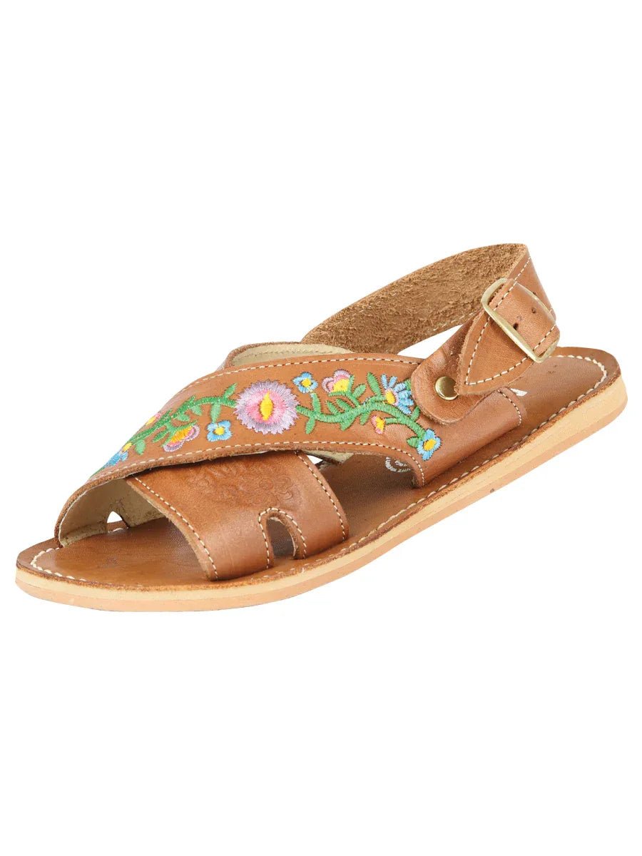 Mexican Artisanal Sandals Leather Walnut 604018 - N4dboots.com