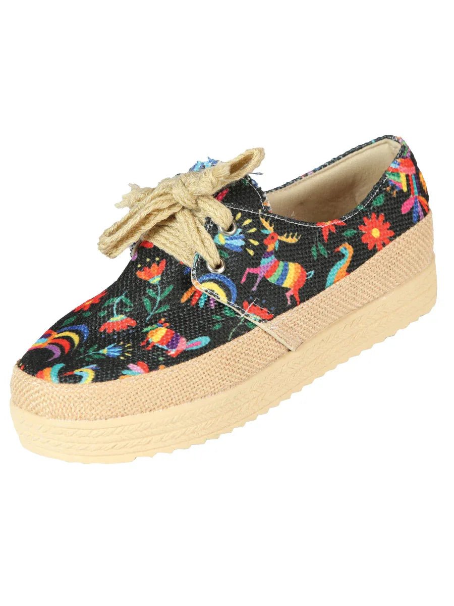 Mexican Artisanal Yute Tennis 50% Cotton, 50% Polyester Multicolor 603958 - N4dboots.com