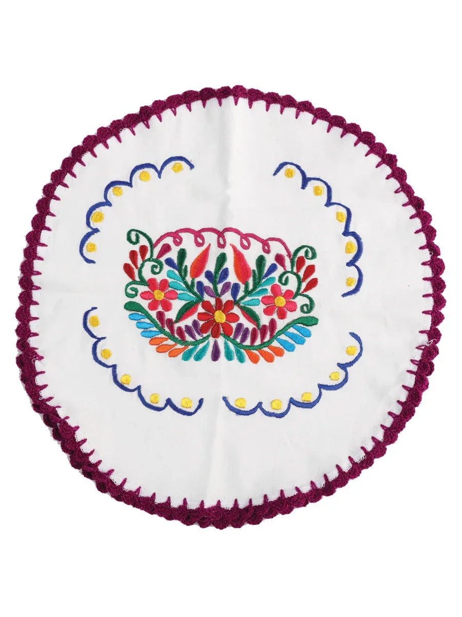 Artisanal Embroidered Tortilla Warmer 100% Cotton 603149 - N4dboots.com