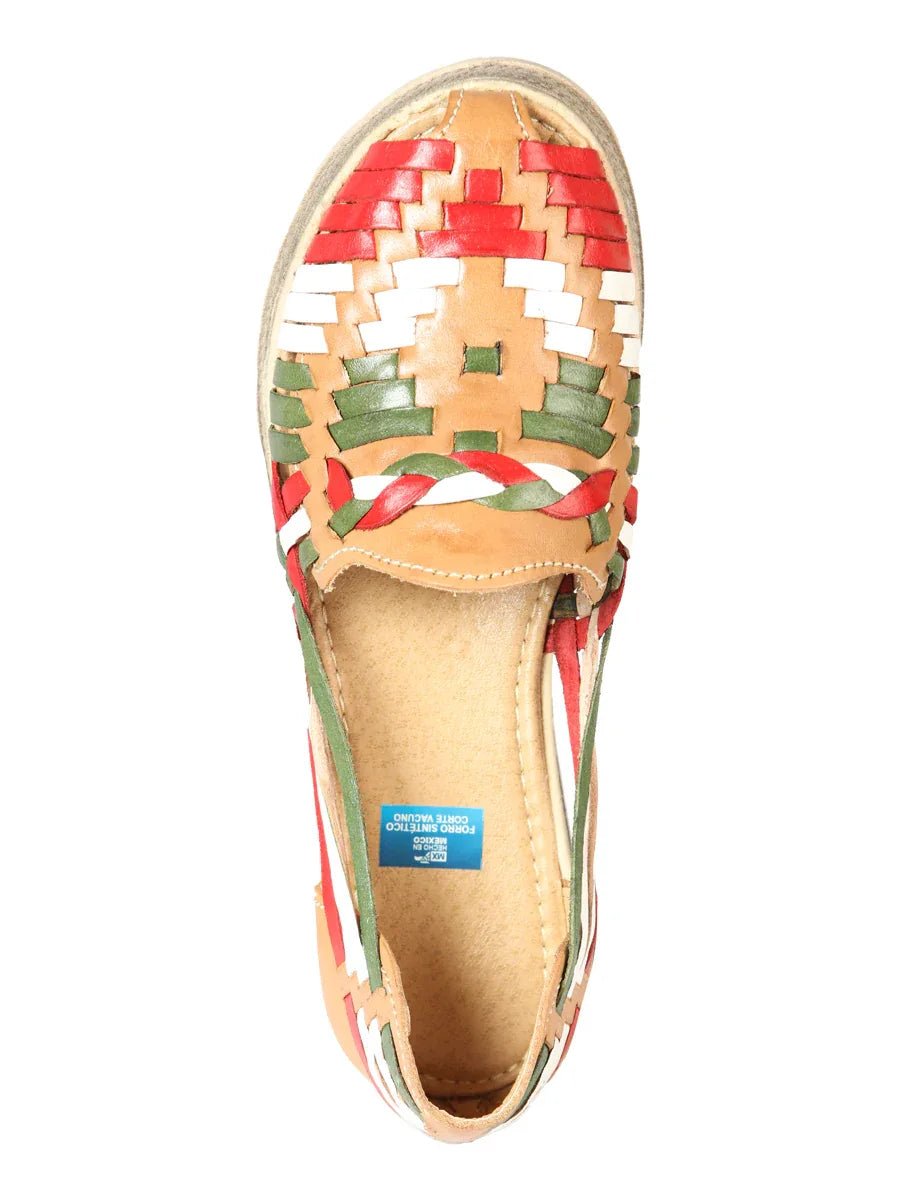 Mexican Artisanal Sandals Leather Tricolor 603942 - N4dboots.com