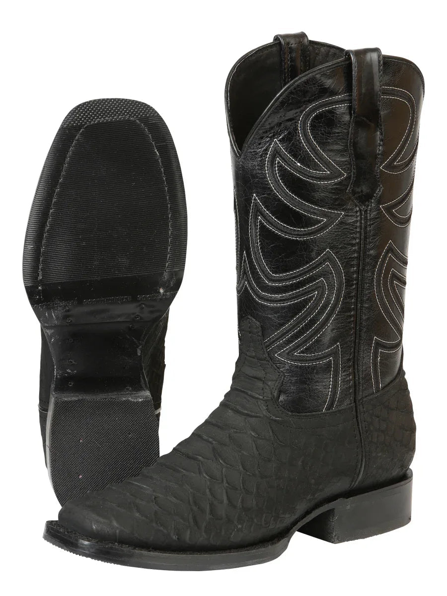 El General Men’s Rodeo Boot Imitation Python - Black 45561 - N4dboots.com