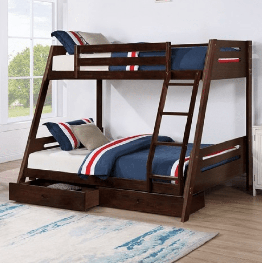 EMILEE Twin/Full Bunk Bed | FM - BK003ES - BED Color Espresso - N4dboots.com