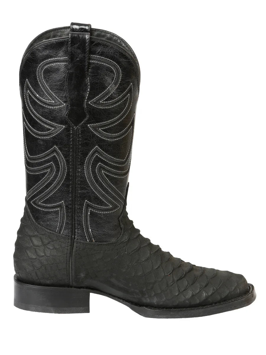 El General Men’s Rodeo Boot Imitation Python - Black 45561 - N4dboots.com