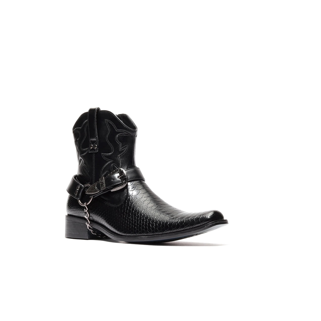 Chain Link Harness Boot D - 717 Axel Black - N4dboots.com