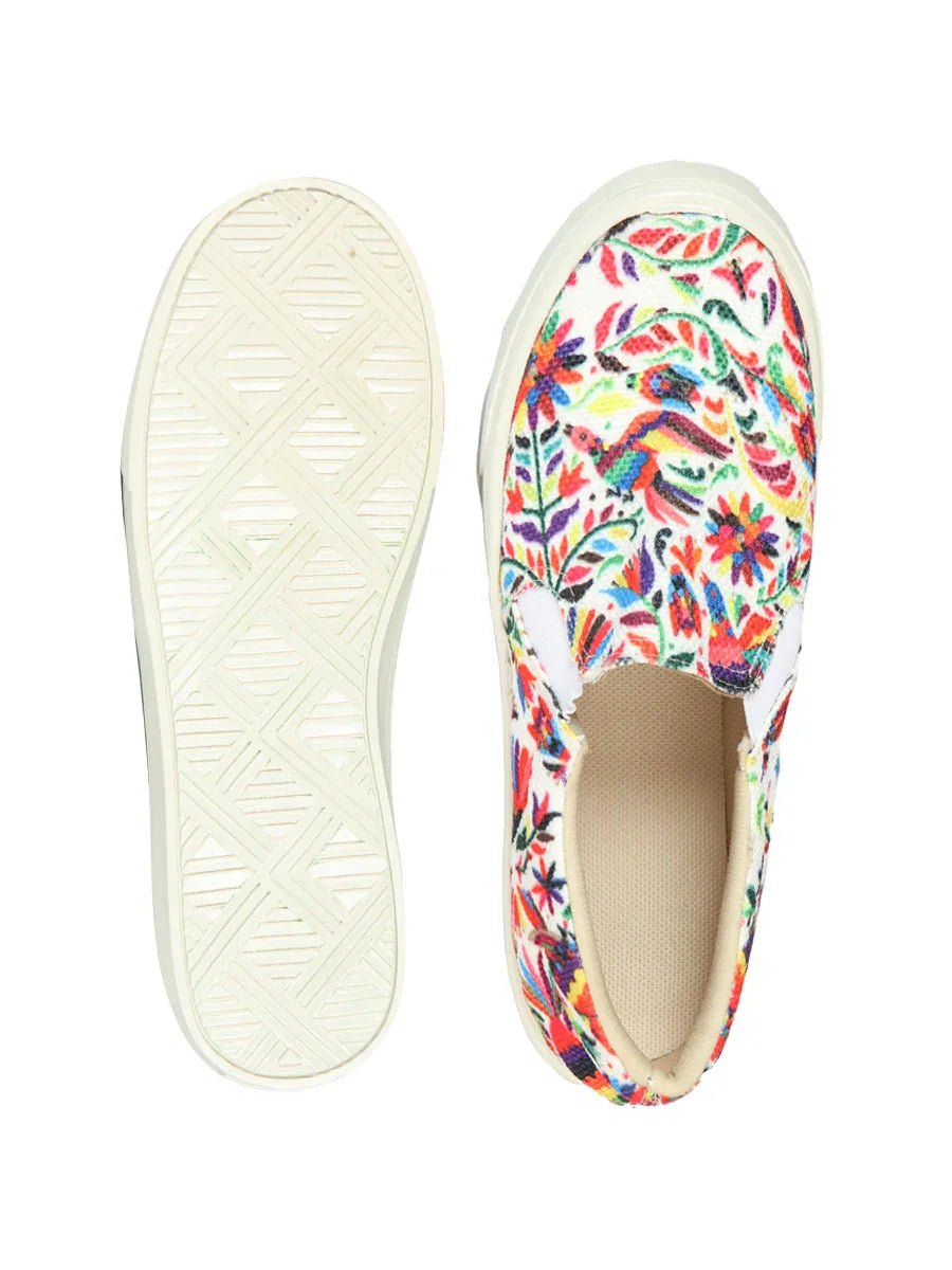 Mexican Artisanal Yute Tennis 50% Cotton, 50% Polyester White 603956 - N4dboots.com