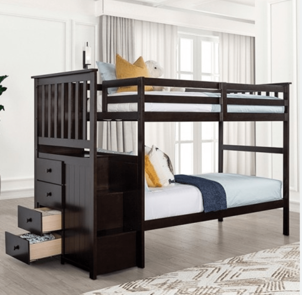 ONTARIO Twin/Twin Bunk Bed | FM - BK102ES - T - BED Color Espresso - N4dboots.com