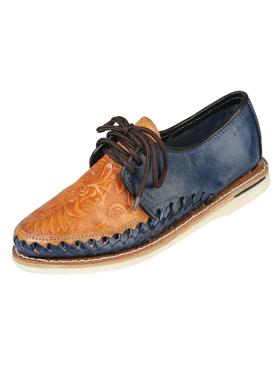 Mexican Artisanal Shoes Leather Azul Marino 603917 - N4dboots.com