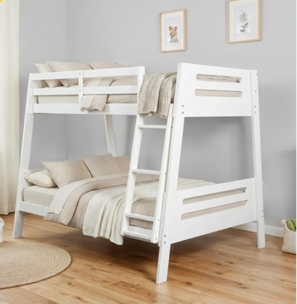 KALLLEN Twin/Full Bunk Bed     |     FM-BK206WH-TF-BED   Color White