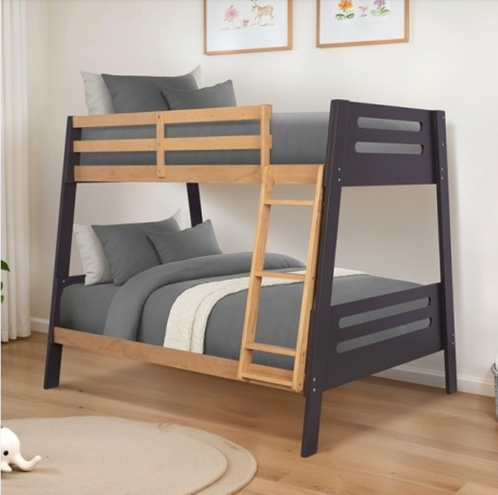 KALLEN Twin/Full Bunk Bed     |     FM-BK206A-TF-BED+M6     Color Oak