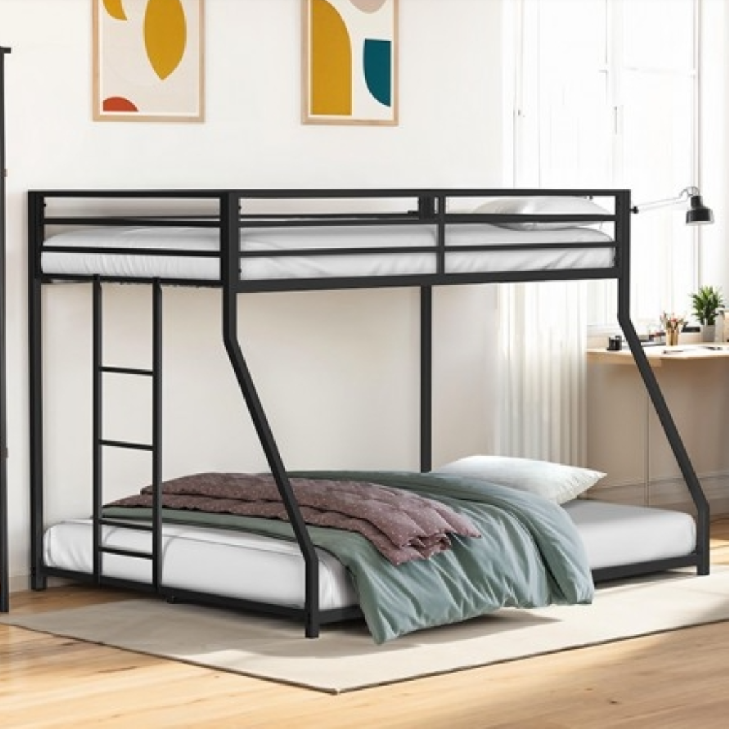 ROTHWELL Twin/full Metal Bunk Bed     |     FM-BK1200BK-TF Color Mate Black