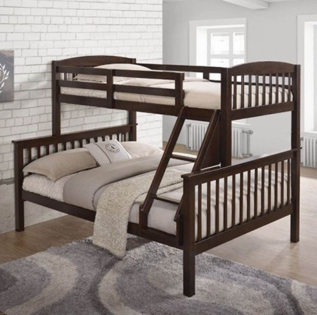BROOKINGS Twin/Full Bunk Bed     |     NX-BK001ML-BED  Color Dark Cherry