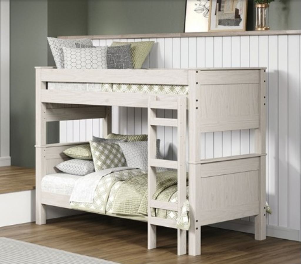 ALBANY Twin/Twin Post Bunkbed     |     AM-BK302WH-BED Color White
