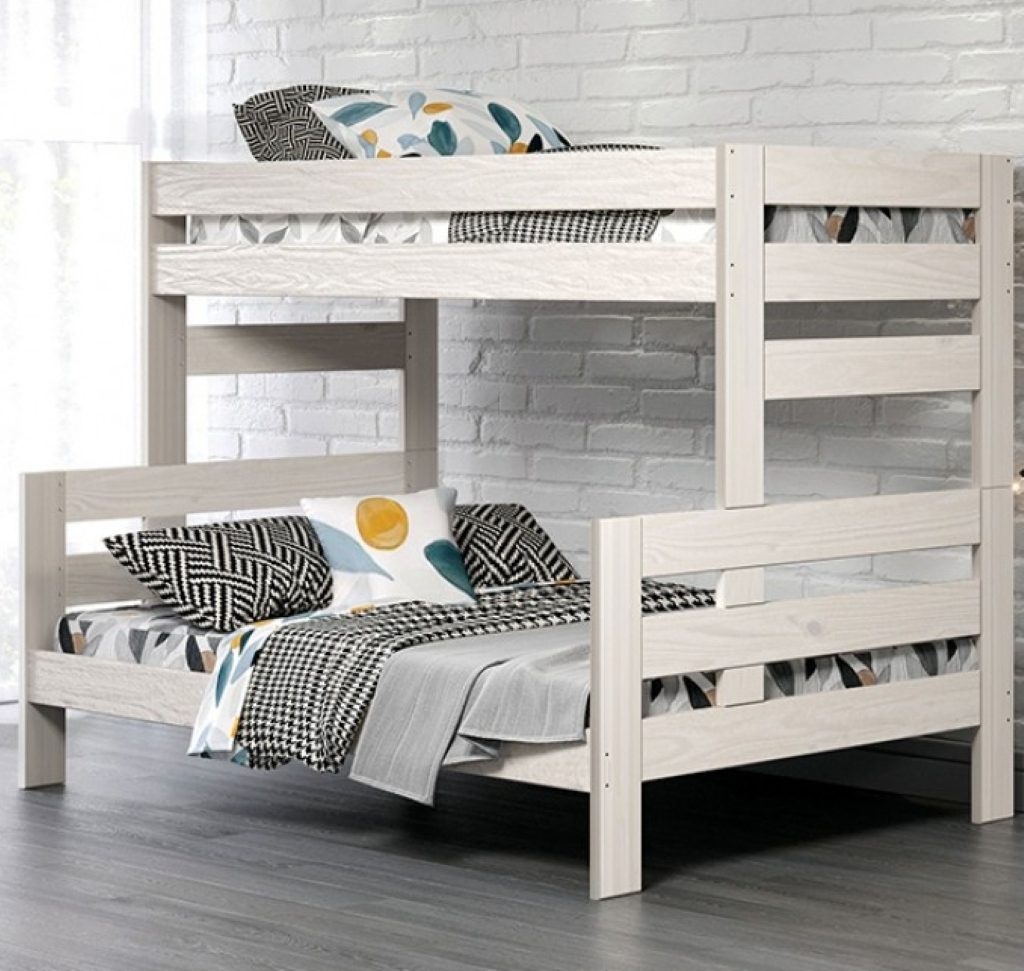 DAMARIS Twin/Full Bunkbed     |     AM-BK306WH-BED   Color White