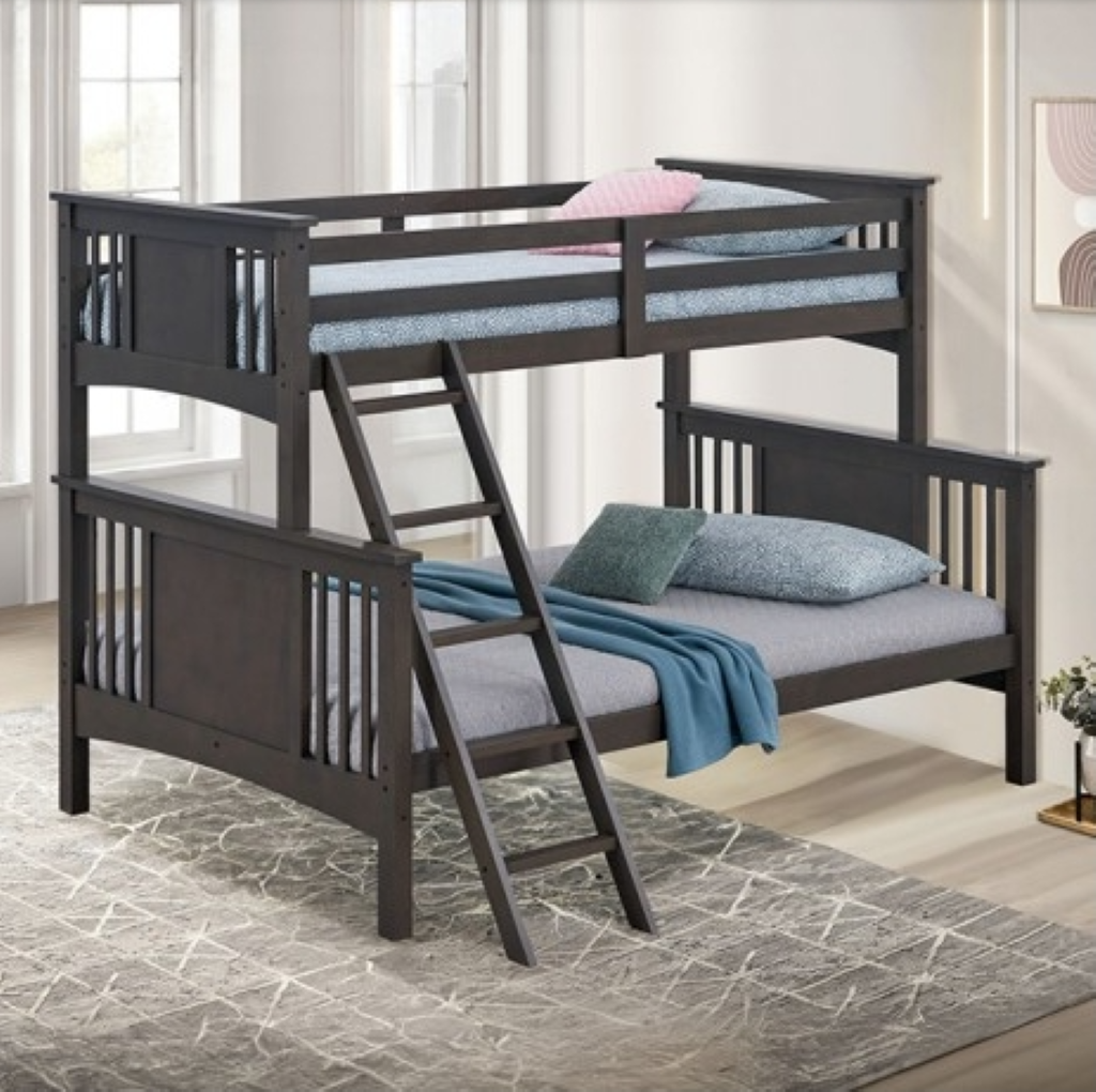SPRING CREEK Twin/Full Bunk Bed     |     FM-BK602F-GY-BED   Color Stain Gray