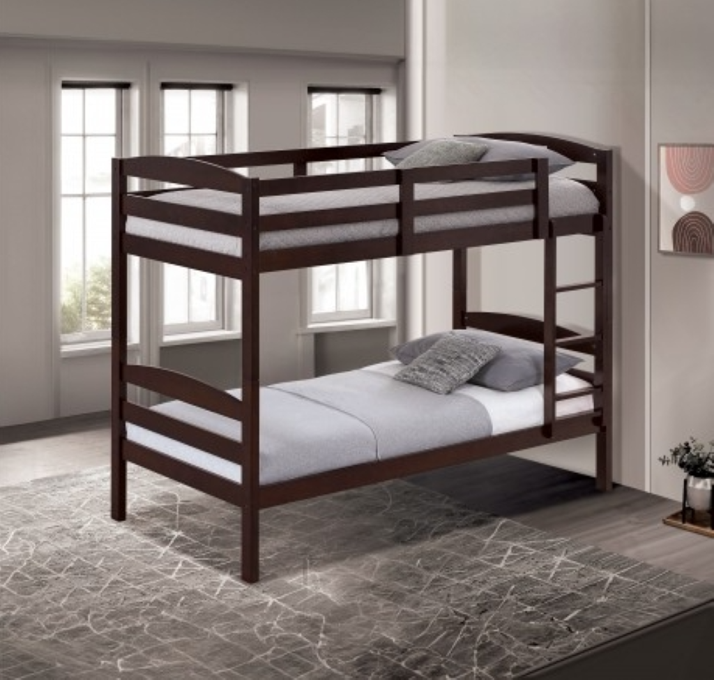 FINSBURY Twin Twin Bunk Bed     |     FM-BK110ES-T  Color Espresso