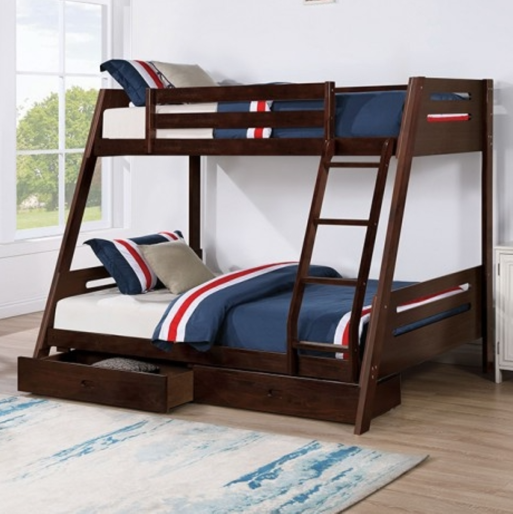 EMILEE Twin/Full Bunk Bed     |     FM-BK003ES-BED   Color Espresso