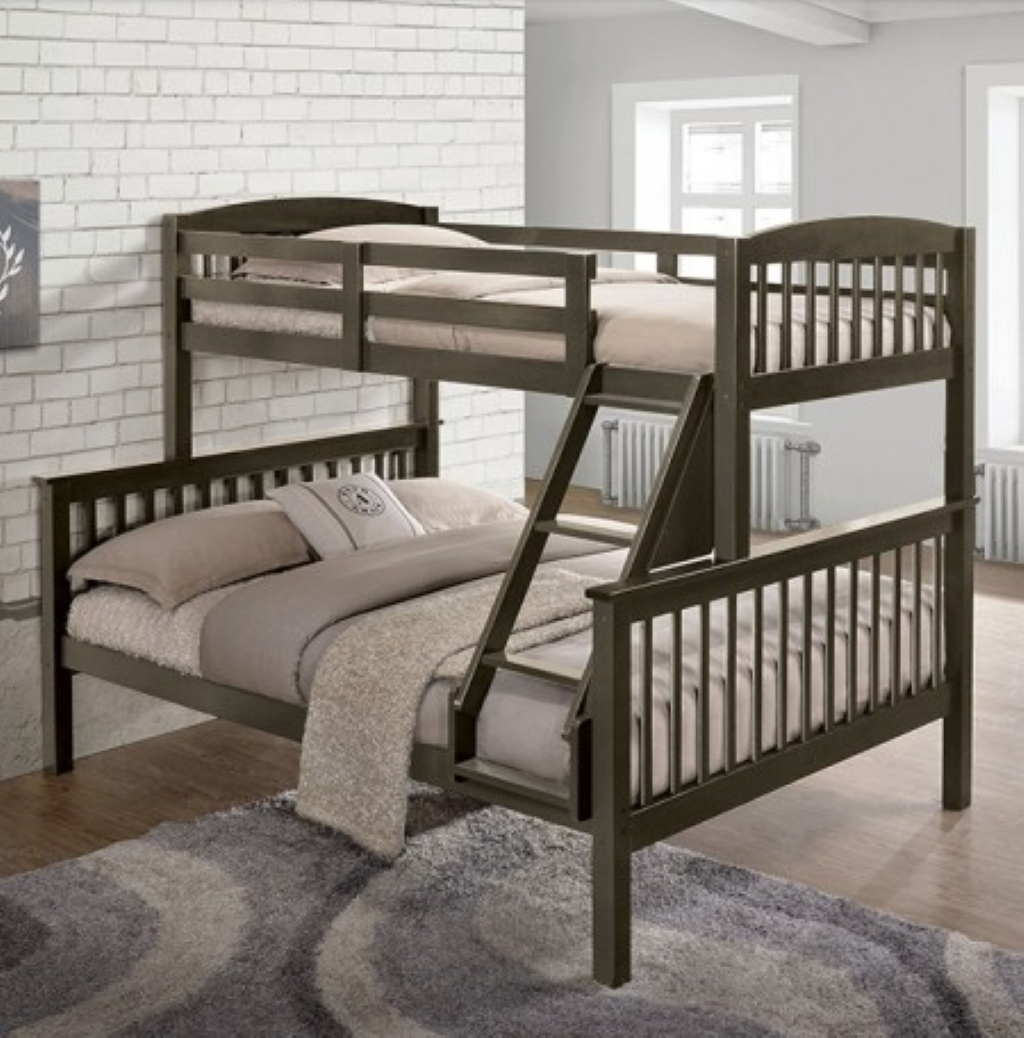 BROOKINGS Twin/Full Bunk Bed     |     NX-BK001GY-BED   Color Gray