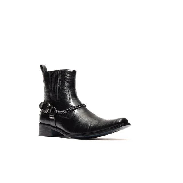Chain Link Harness Boot D-716| Axel Black - N4dboots.com